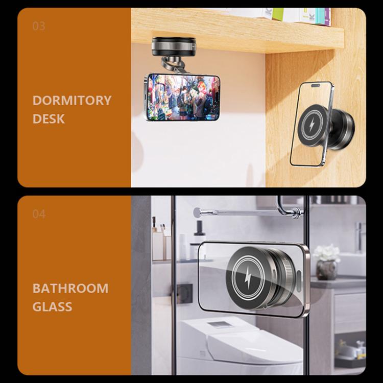 D1W 15W Rotatable Foldable Car Wireless Charging Magnetic Holder(Tarnish) - Wireless Charger Holders by buy2fix | Online Shopping UK | buy2fix