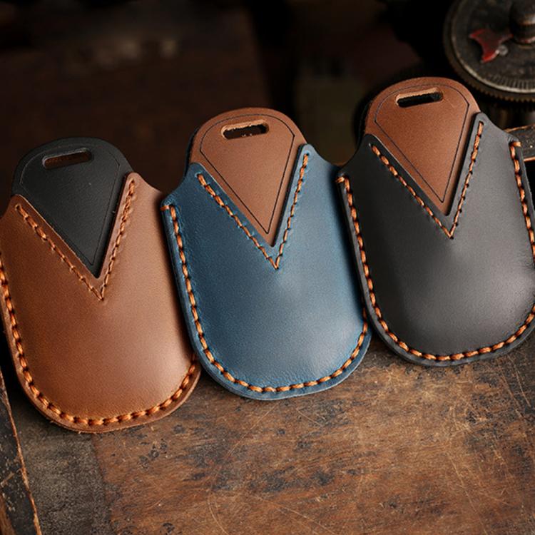 For Honda Odyssey 2024 Hallmo Crazy Horse Cowhide Car Key Protection Cover(2-button Brown) - Car Key Cases by Hallmo | Online Shopping UK | buy2fix