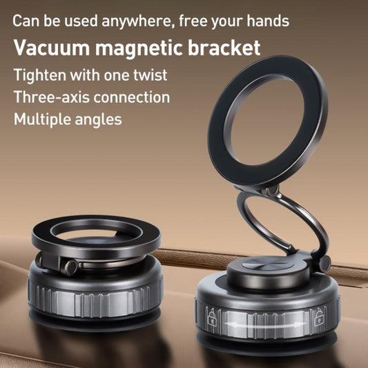 G512 Multifunctional Vacuum Double-Sided Magnetic Car Phone Holder(Silver) - Universal Car Holders by buy2fix | Online Shopping UK | buy2fix