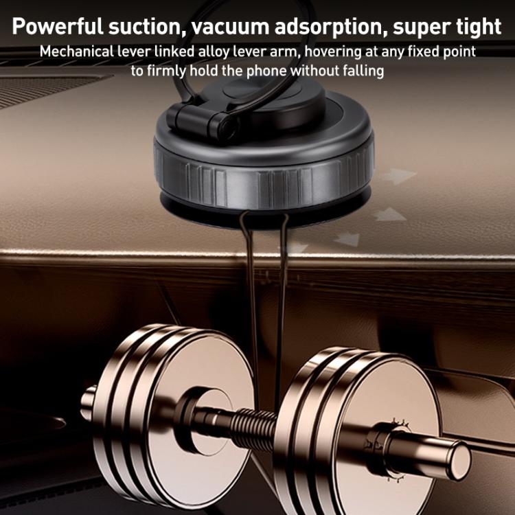 G512 Multifunctional Vacuum Double-Sided Magnetic Car Phone Holder(Silver) - Universal Car Holders by buy2fix | Online Shopping UK | buy2fix
