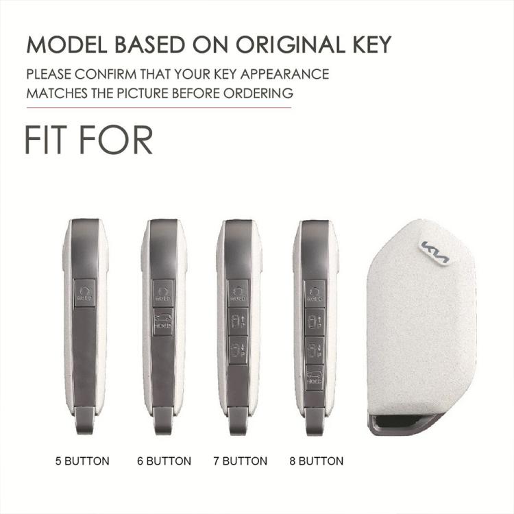 For Kia K3 / K5 2024 Hallmo Crazy Horse Cowhide Car Key Protection Cover(5-button Blue) - Car Key Cases by Hallmo | Online Shopping UK | buy2fix