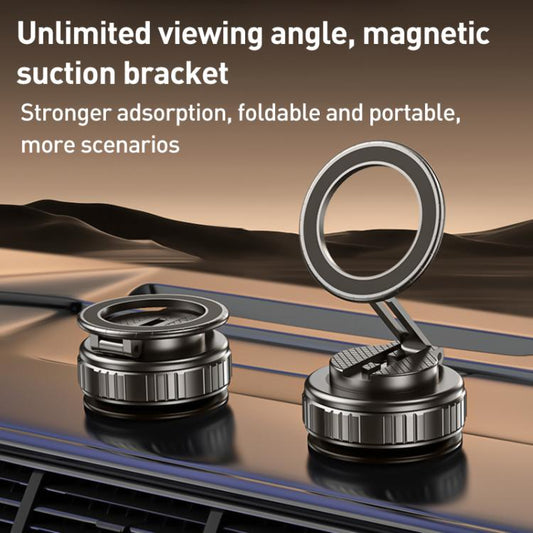 G712 Vacuum Adsorption Foldable Magnetic Car Phone Holder(Black) - Universal Car Holders by buy2fix | Online Shopping UK | buy2fix