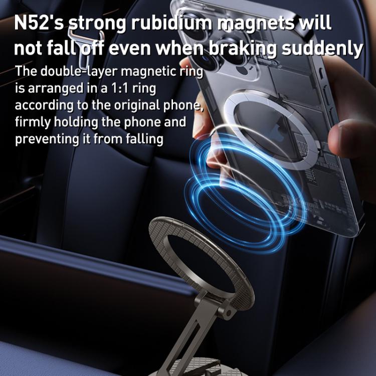 G712 Vacuum Adsorption Foldable Magnetic Car Phone Holder(Black) - Universal Car Holders by buy2fix | Online Shopping UK | buy2fix