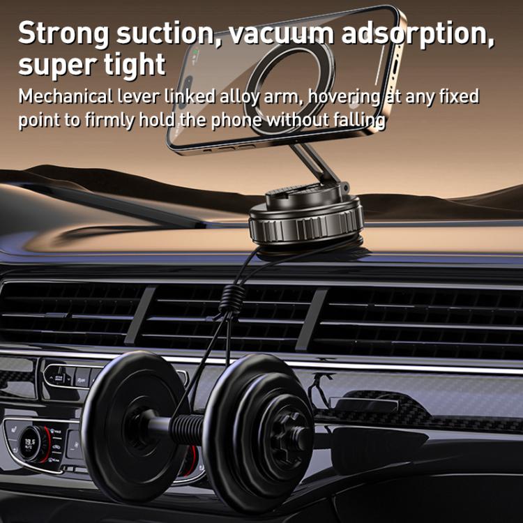 G712 Vacuum Adsorption Foldable Magnetic Car Phone Holder(Black) - Universal Car Holders by buy2fix | Online Shopping UK | buy2fix