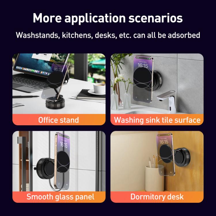 CC-T30-2F Vacuum Adsorption Alloy Magnetic Car Phone Holder(Black) - Universal Car Holders by buy2fix | Online Shopping UK | buy2fix