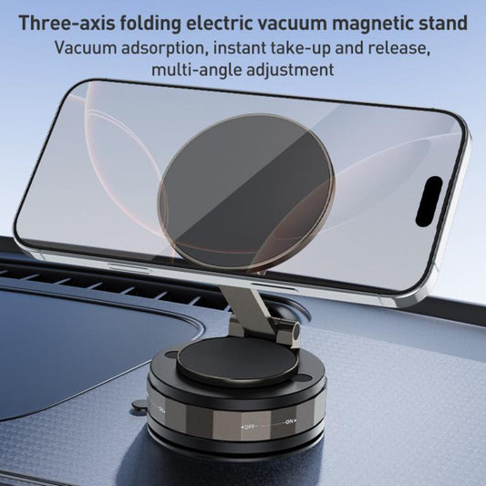 CC-T30-2 Vacuum Adsorption Rotating Magnetic Car Phone Holder(Black) - Universal Car Holders by buy2fix | Online Shopping UK | buy2fix