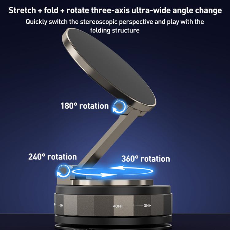 CC-T30-2 Vacuum Adsorption Rotating Magnetic Car Phone Holder(Black) - Universal Car Holders by buy2fix | Online Shopping UK | buy2fix