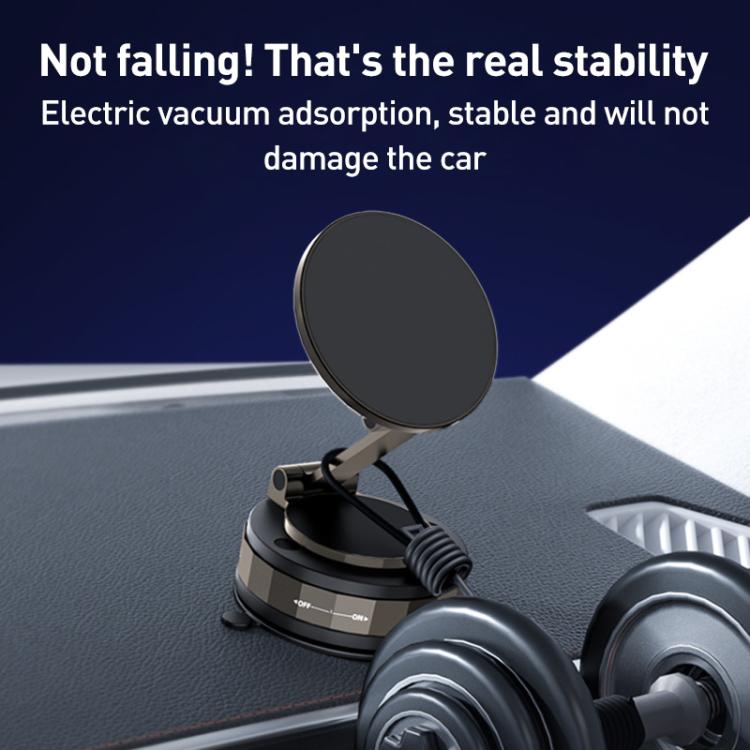 CC-T30-2 Vacuum Adsorption Rotating Magnetic Car Phone Holder(Black) - Universal Car Holders by buy2fix | Online Shopping UK | buy2fix