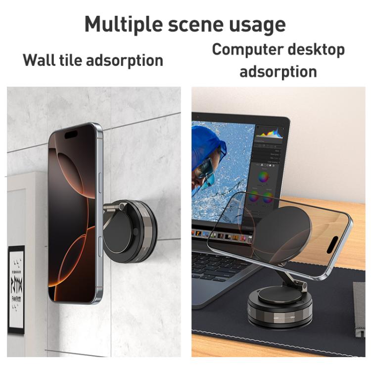 CC-T30-2 Vacuum Adsorption Rotating Magnetic Car Phone Holder(Black) - Universal Car Holders by buy2fix | Online Shopping UK | buy2fix