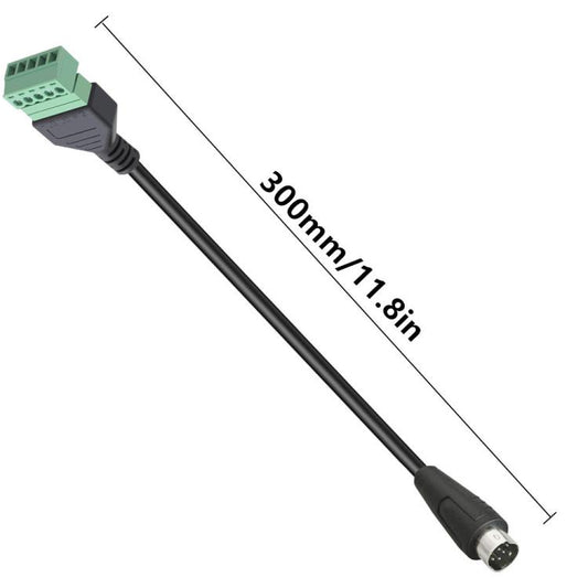 S-Video 8 Pin Male to 5 Pin Female Bolt Screw with Shield Terminals Pluggable Type Adapter Cable, Length:0.3m(Black) - Cables by buy2fix | Online Shopping UK | buy2fix