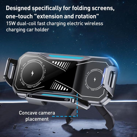 A001 15W Wireless Charging Electric Vacuum Adsorption Car Phone Holder(Black) - Wireless Charger Holders by buy2fix | Online Shopping UK | buy2fix