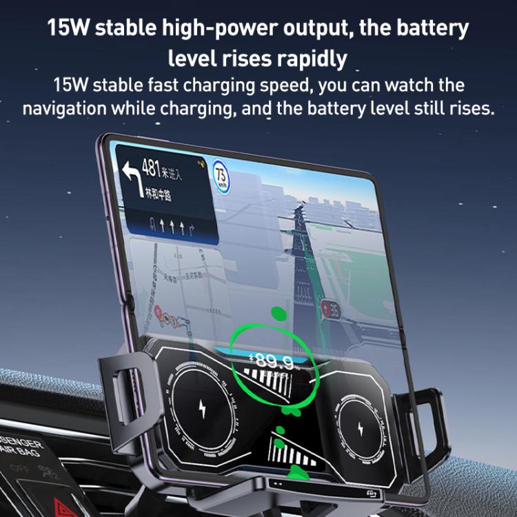 A001 15W Wireless Charging Electric Vacuum Adsorption Car Phone Holder(Black) - Wireless Charger Holders by buy2fix | Online Shopping UK | buy2fix