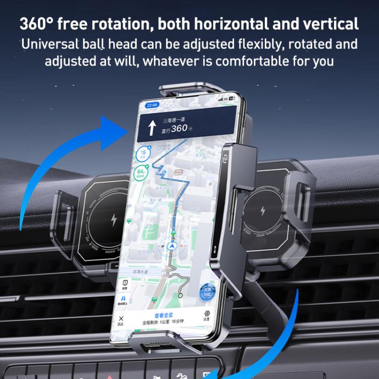 A001 15W Wireless Charging Electric Vacuum Adsorption Car Phone Holder(Black) - Wireless Charger Holders by buy2fix | Online Shopping UK | buy2fix