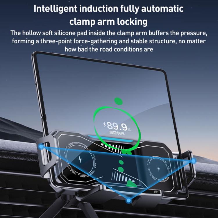 A001 15W Wireless Charging Electric Vacuum Adsorption Car Phone Holder(Black) - Wireless Charger Holders by buy2fix | Online Shopping UK | buy2fix