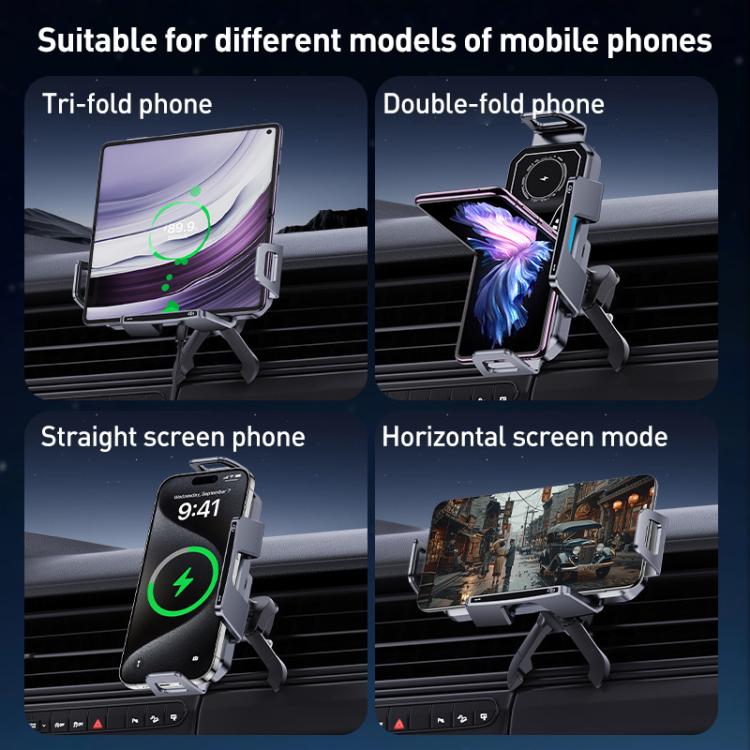 A001 15W Wireless Charging Electric Vacuum Adsorption Car Phone Holder(Black) - Wireless Charger Holders by buy2fix | Online Shopping UK | buy2fix