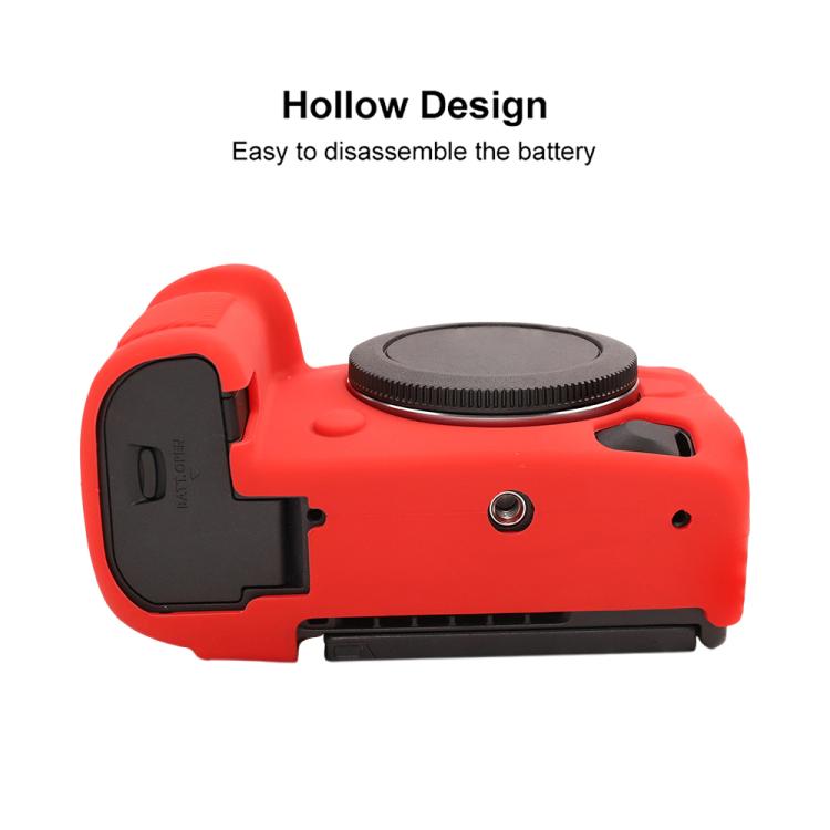 For Canon EOS R5 Mark II / R5II Glossy Soft Silicone Protective Case(Red) - Protective Case by buy2fix | Online Shopping UK | buy2fix