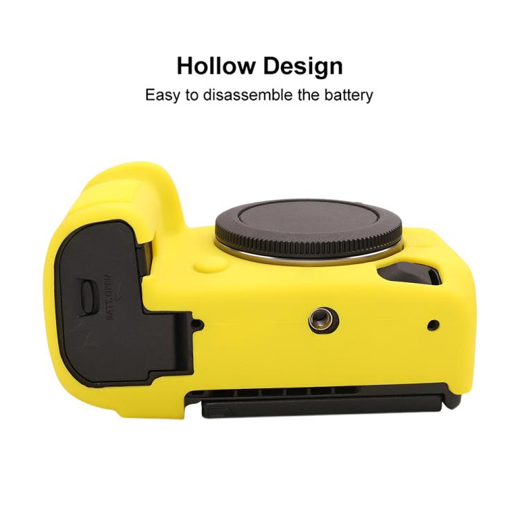 For Canon EOS R5 Mark II / R5II Glossy Soft Silicone Protective Case(Yellow) - Protective Case by buy2fix | Online Shopping UK | buy2fix