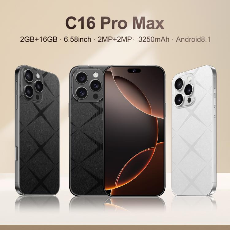 C16 Pro Max / A88-B, 2GB+16GB, 6.58 inch Android 8.1 MTK6580A Quad Core, Network: 3G, Dual SIM, Plug:AU Plug(White) - by buy2fix | Online Shopping UK | buy2fix