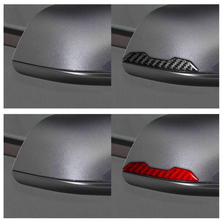 For Tesla Model 3 / Y / S / X 2pcs/Set Carbon Fiber Car Rearview Mirror Anti-collision Decorative Sticker, Left and Right Drive(Black) - Car Interior Mouldings by buy2fix | Online Shopping UK | buy2fix