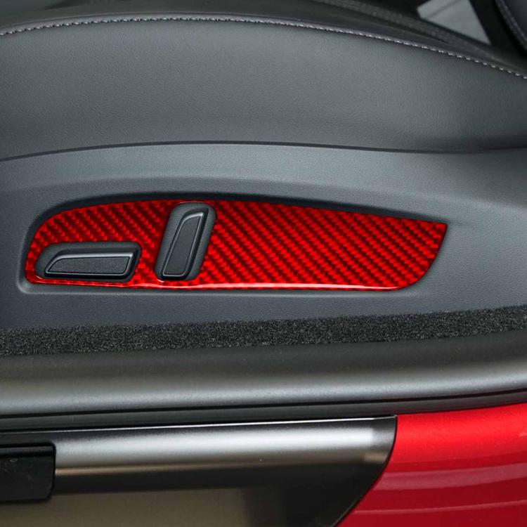 For Tesla Model 3 2023- 2pcs/Set Carbon Fiber Car Seat Adjustment Panel Decorative Sticker, Right Drive(Red) - Car Interior Mouldings by buy2fix | Online Shopping UK | buy2fix