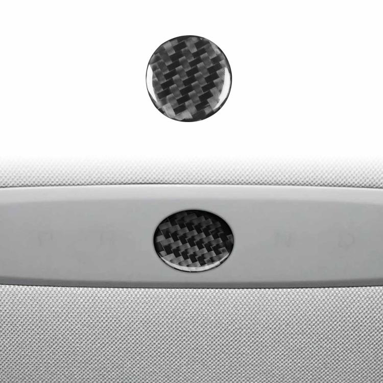 For Tesla Model 3 2023- Carbon Fiber Car Emergency Light Button Decorative Sticker, Left and Right Drive(Black) - Car Interior Mouldings by buy2fix | Online Shopping UK | buy2fix