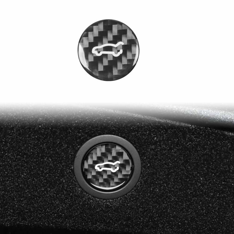 For Tesla Model 3 2023+ / Y New Edition 2025+ Carbon Fiber Car Trunk Button Decorative Sticker, Left and Right Drive(Black) - Car Interior Mouldings by buy2fix | Online Shopping UK | buy2fix