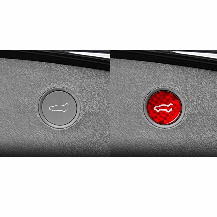 For Tesla Model 3 2019-2023 / Y 2019-2024 Carbon Fiber Car Trunk Button Decorative Sticker, Left and Right Drive(Red) - Car Interior Mouldings by buy2fix | Online Shopping UK | buy2fix
