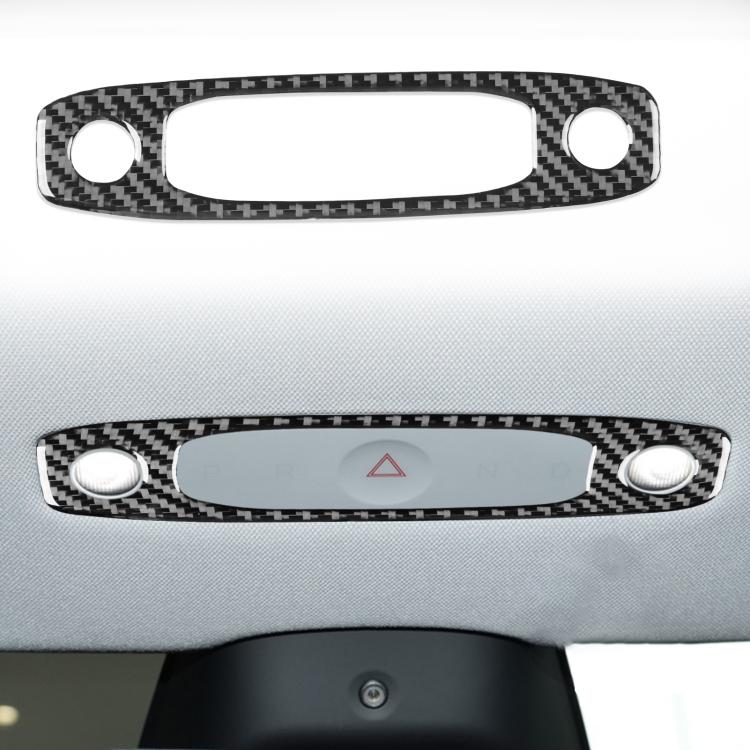 For Tesla Model 3 2023- Carbon Fiber Car Front Reading Light Panel Decorative Sticker, Left and Right Drive(Black) - Car Interior Mouldings by buy2fix | Online Shopping UK | buy2fix
