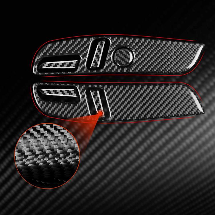 For Tesla Model 3 2023- 7pcs/Set Carbon Fiber Car Seat Adjustment Panel Decorative Sticker, Left Drive(Black) - Car Interior Mouldings by buy2fix | Online Shopping UK | buy2fix
