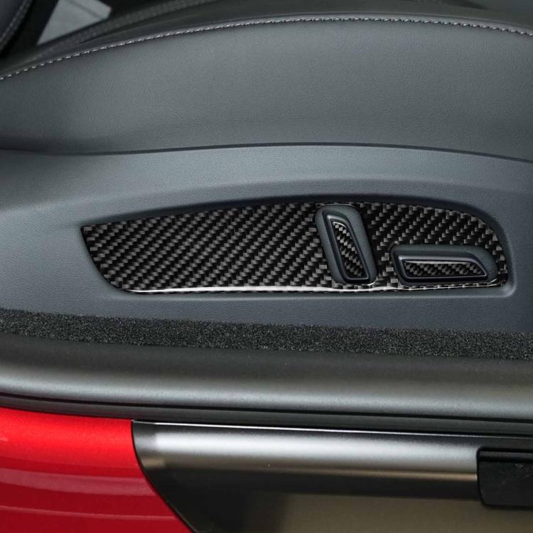 For Tesla Model 3 2023- 7pcs/Set Carbon Fiber Car Seat Adjustment Panel Decorative Sticker, Left Drive(Black) - Car Interior Mouldings by buy2fix | Online Shopping UK | buy2fix