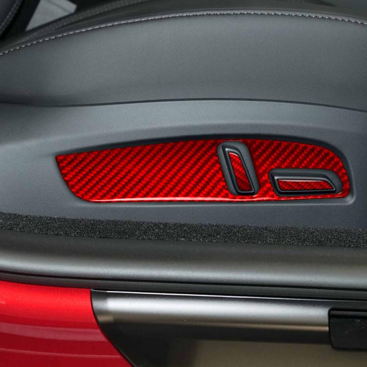 For Tesla Model 3 2023- 7pcs/Set Carbon Fiber Car Seat Adjustment Panel Decorative Sticker, Left Drive(Red) - Car Interior Mouldings by buy2fix | Online Shopping UK | buy2fix