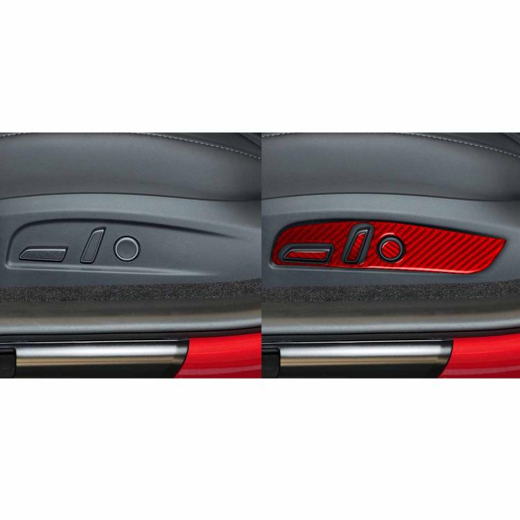 For Tesla Model 3 2023- 7pcs/Set Carbon Fiber Car Seat Adjustment Panel Decorative Sticker, Left Drive(Red) - Car Interior Mouldings by buy2fix | Online Shopping UK | buy2fix