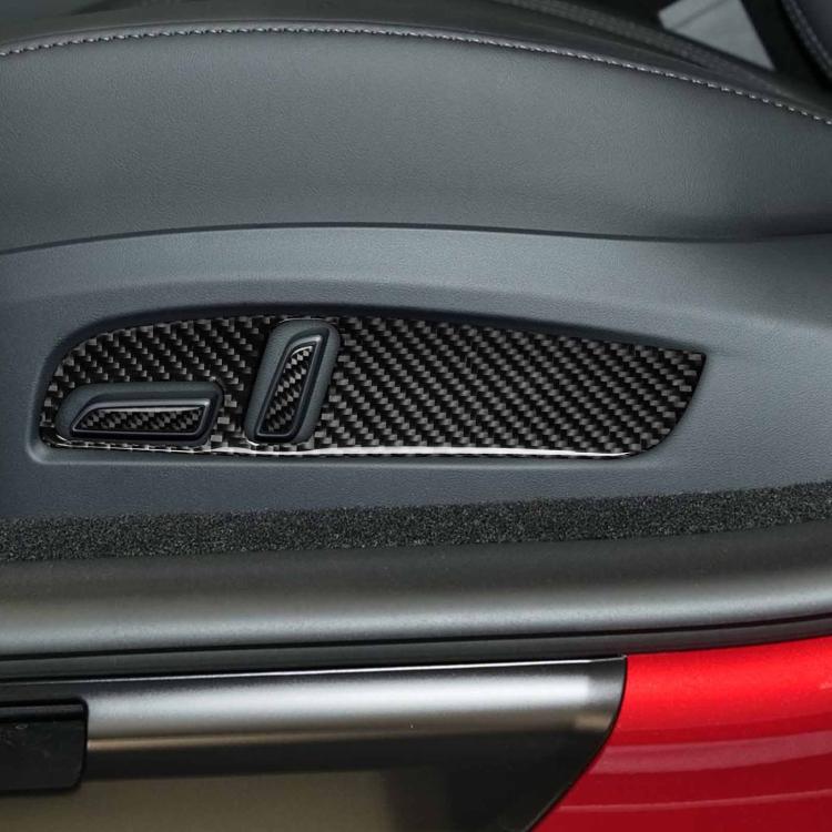 For Tesla Model 3 2023- 7pcs/Set Carbon Fiber Car Seat Adjustment Panel Decorative Sticker, Right Drive(Black) - Car Interior Mouldings by buy2fix | Online Shopping UK | buy2fix