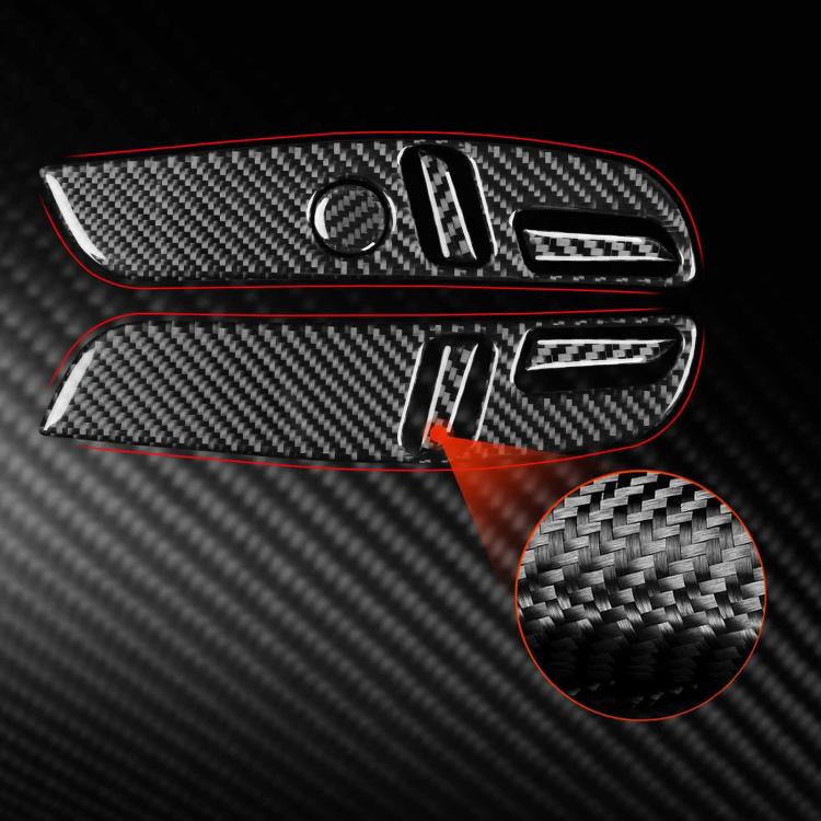 For Tesla Model 3 2023- 7pcs/Set Carbon Fiber Car Seat Adjustment Panel Decorative Sticker, Right Drive(Red) - Car Interior Mouldings by buy2fix | Online Shopping UK | buy2fix