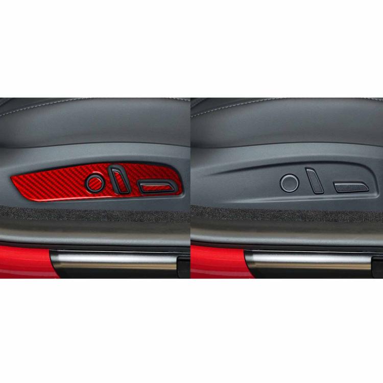 For Tesla Model 3 2023- 7pcs/Set Carbon Fiber Car Seat Adjustment Panel Decorative Sticker, Right Drive(Red) - Car Interior Mouldings by buy2fix | Online Shopping UK | buy2fix