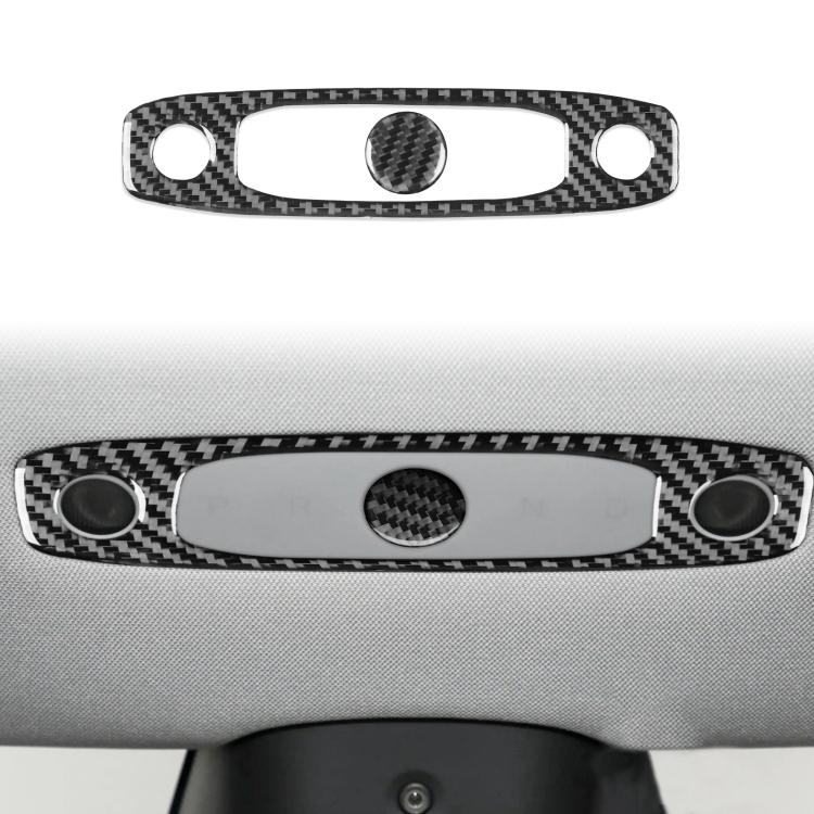 For Tesla Model 3 2023- 2pcs/Set Carbon Fiber Car Reading Light Panel Decorative Sticker, Left and Right Drive(Black) - Car Interior Mouldings by buy2fix | Online Shopping UK | buy2fix