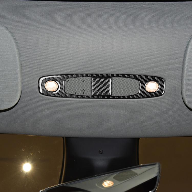 For Tesla Model 3 2019-2022 / Y 2019-2024 2pcs/Set Carbon Fiber Car Reading Light Panel Decorative Sticker, Left and Right Drive(Black) - Car Interior Mouldings by buy2fix | Online Shopping UK | buy2fix