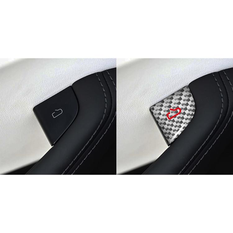For Tesla Model 3 New Edition 2023+ 4pcs/Set Carbon Fiber Car Door Switch Decorative Sticker with Label, Left and Right Drive(Silver) - Car Interior Mouldings by buy2fix | Online Shopping UK | buy2fix