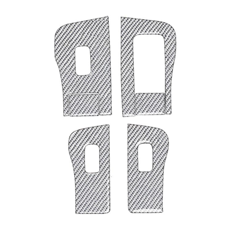 For Tesla Model 3 2017-2022 / Y 2020-2024 6pcs/Set Carbon Fiber Car Window Lift Panel Decorative Sticker, Right Drive(Silver) - Car Interior Mouldings by buy2fix | Online Shopping UK | buy2fix