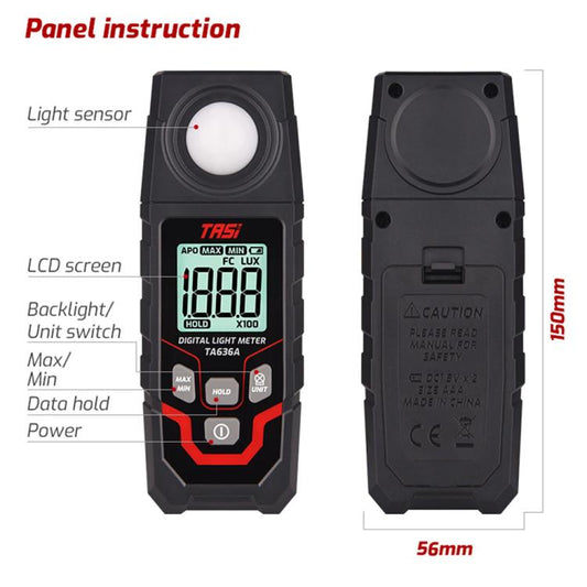 TRSI TA636B Integrated Digital Lux Meter Light Brightness Measuring Support BT - Light & Sound Meter by TASI | Online Shopping UK | buy2fix