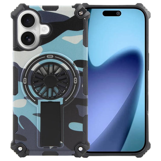 For iPhone 17 Camouflage Kickstand Rotating Shaft MagSafe Phone Case(Green Camouflage) - iPhone 17 Cases by buy2fix | Online Shopping UK | buy2fix