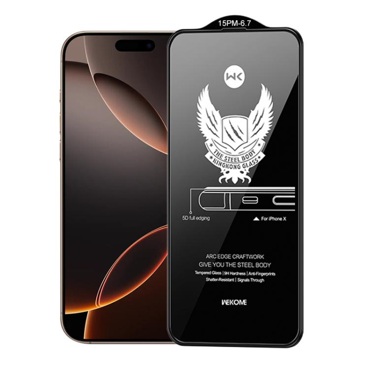 For iPhone 16 Pro WK WTP-012 KinKong 0.25mm 9H 4D Curved Privacy Tempered Glass Film - iPhone 16 Pro Tempered Glass by WK | Online Shopping UK | buy2fix