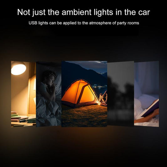 4pcs Car USB LED Atmosphere Light(Blue Light) - Atmosphere lights by buy2fix | Online Shopping UK | buy2fix
