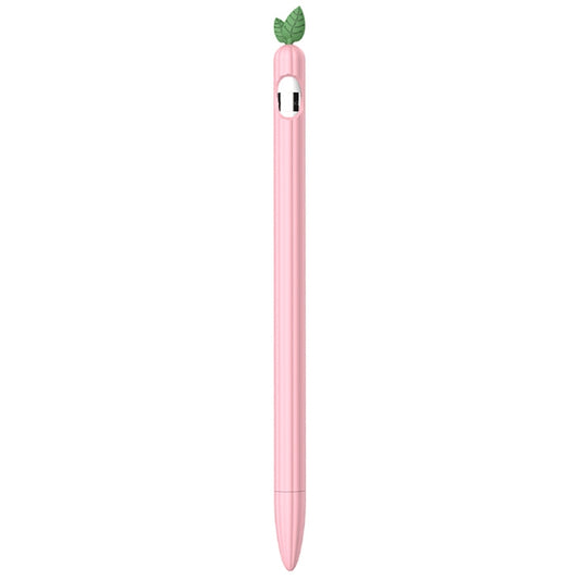 For Apple Pencil 1 Contrasting Color Mint Leaf Silicone Non-slip Protective Cover(Pink) by buy2fix
