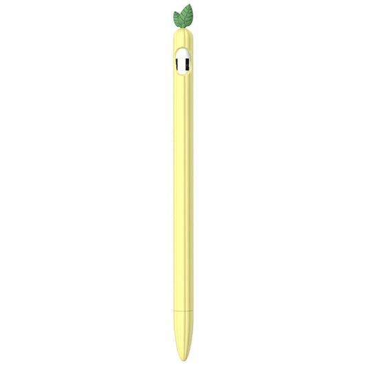 For Apple Pencil 1 Contrasting Color Mint Leaf Silicone Non-slip Protective Cover(Yellow) by buy2fix