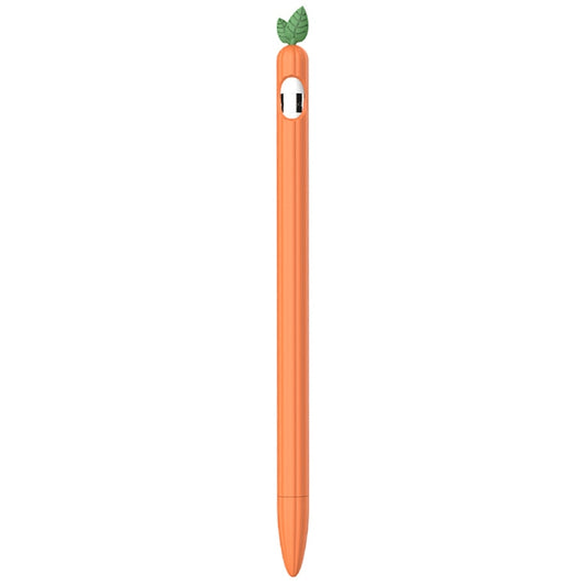 For Apple Pencil 1 Contrasting Color Mint Leaf Silicone Non-slip Protective Cover(Orange) by buy2fix