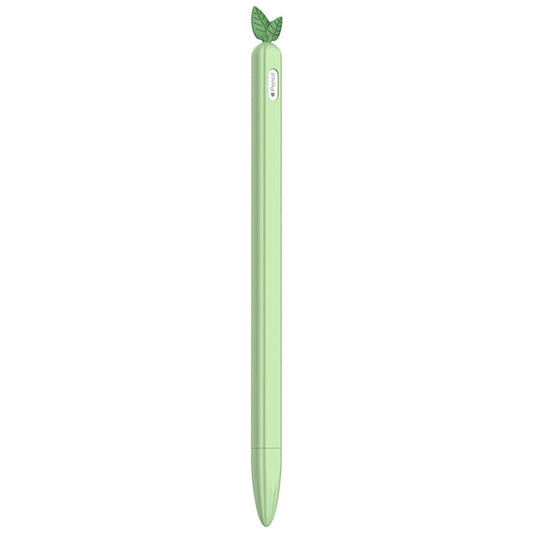 For Apple Pencil 2 Contrasting Color Mint Leaf Silicone Non-slip Protective Cover(Green) by buy2fix