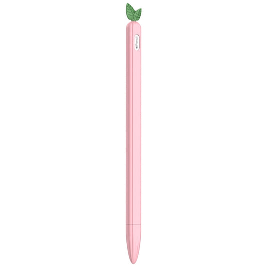 For Apple Pencil 2 Contrasting Color Mint Leaf Silicone Non-slip Protective Cover(Pink) by buy2fix