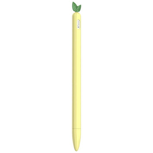 For Apple Pencil 2 Contrasting Color Mint Leaf Silicone Non-slip Protective Cover(Yellow) by buy2fix