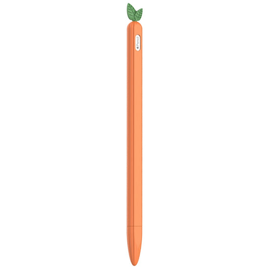 For Apple Pencil 2 Contrasting Color Mint Leaf Silicone Non-slip Protective Cover(Orange) by buy2fix